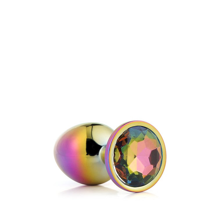Multicolor metal butt plug with crystal S