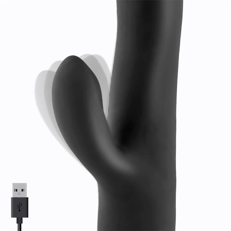 Multifunctional rabbit vibrator made of silicone Angus black