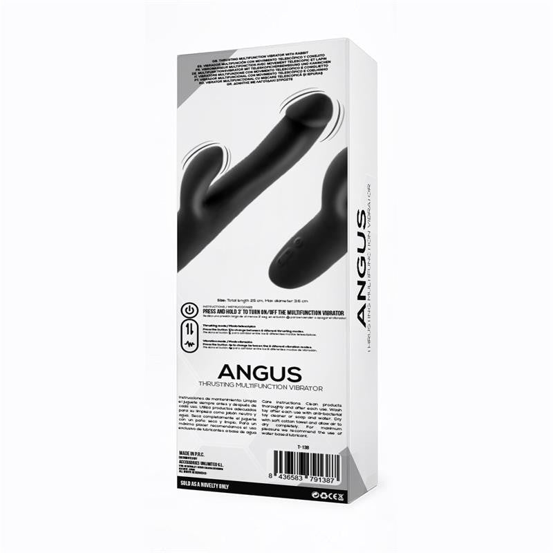 Multifunctional rabbit vibrator made of silicone Angus black