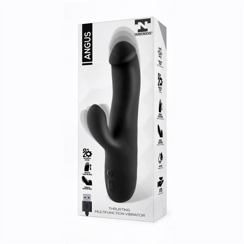 Multifunctional rabbit vibrator made of silicone Angus black