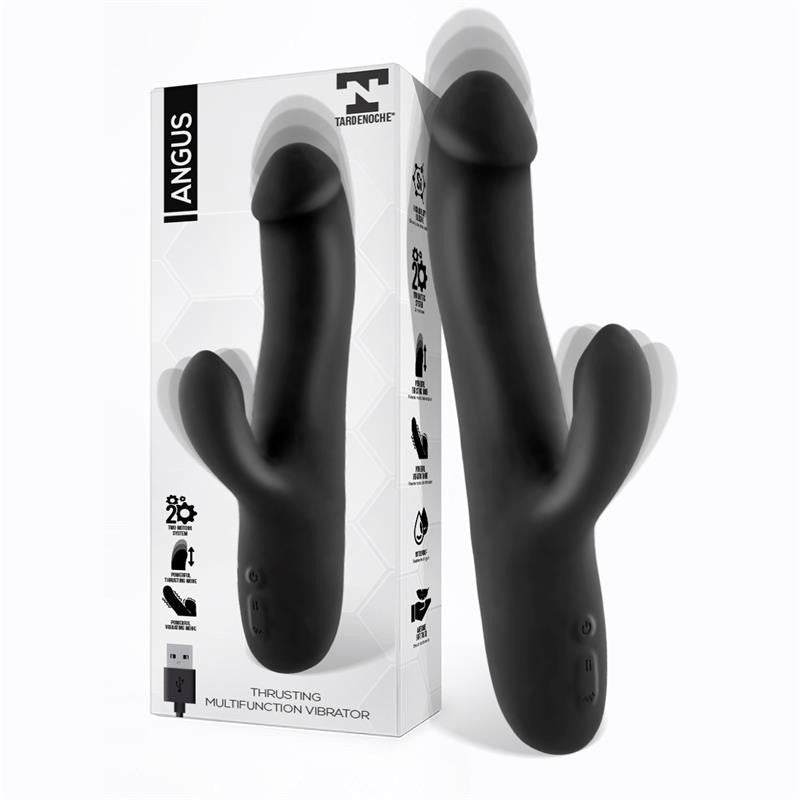 Multifunctional rabbit vibrator made of silicone Angus black