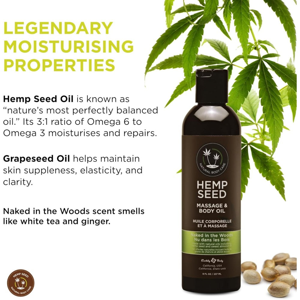 Naked in the Woods Massage Oil with Hemp Oil 60 ml