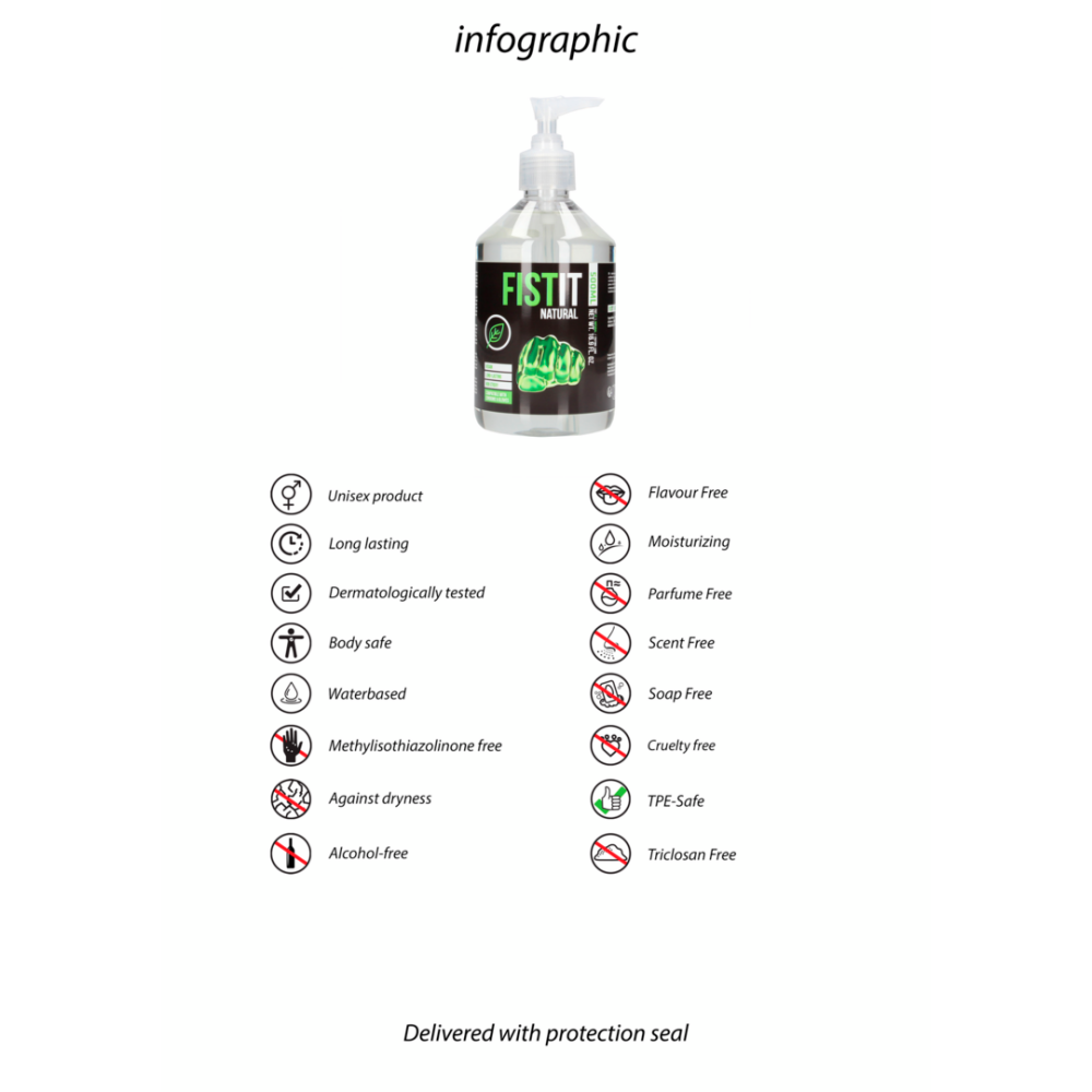 Fist It Natural Vegan Water-Based Lubricant 500 ml