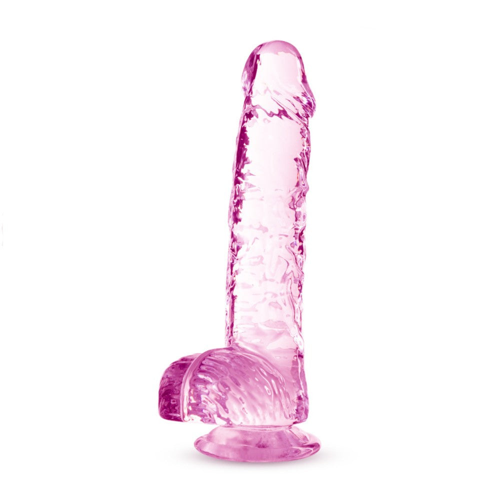 Naturally Yours 6" Pink Small Realistic Testicular Dildo