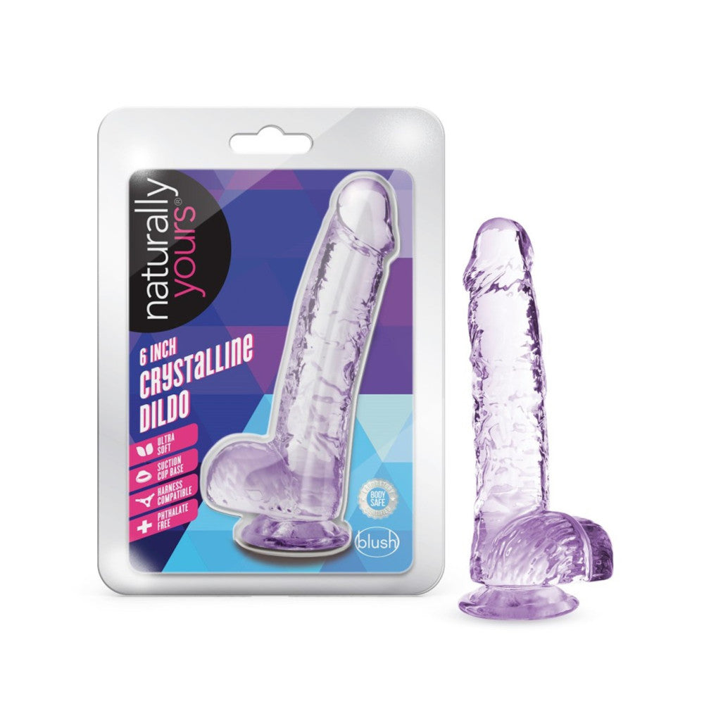 Naturally Yours 6" Purple Small Realistic Testicular Dildo