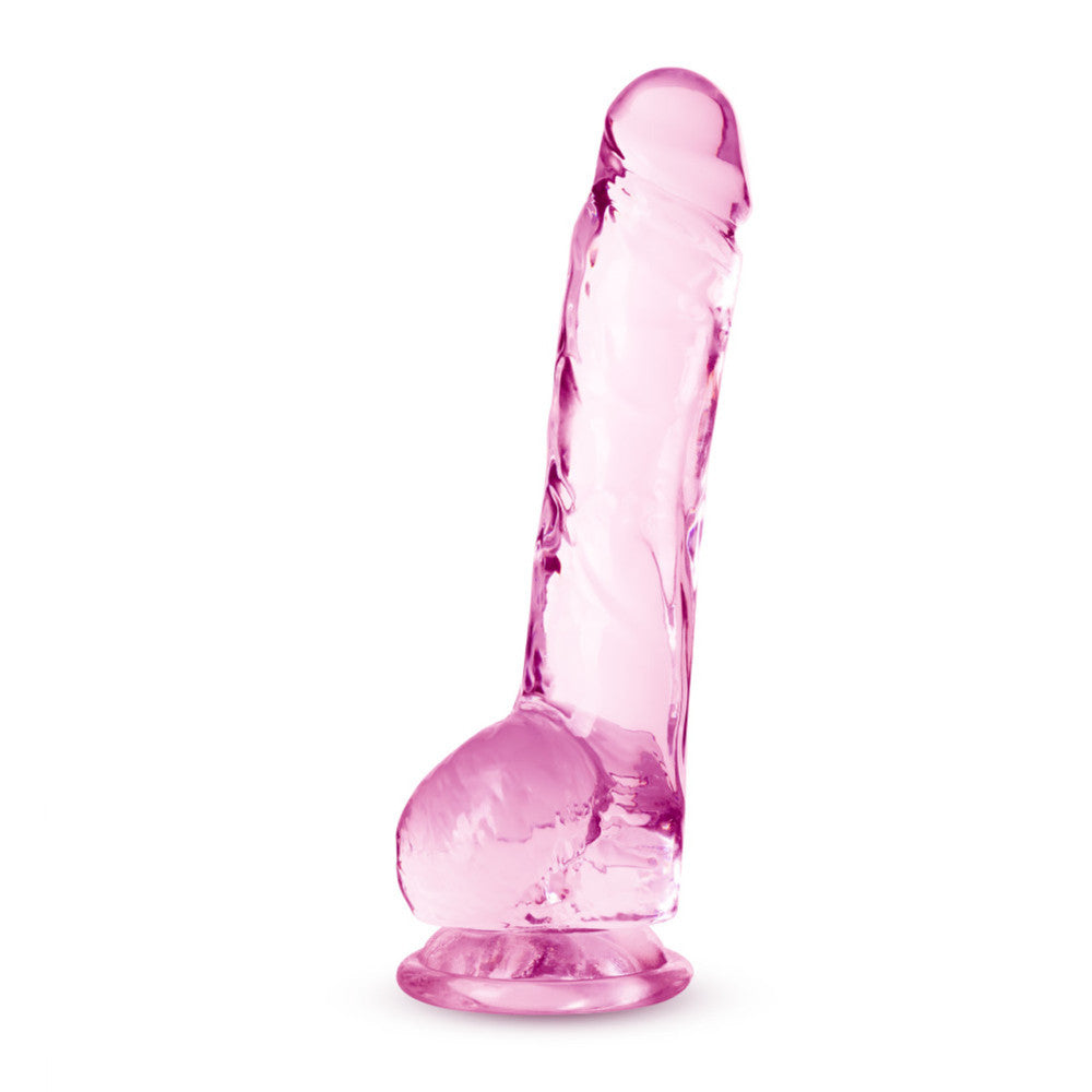 Naturally Yours 8" Clear Pink Jelly Dildo