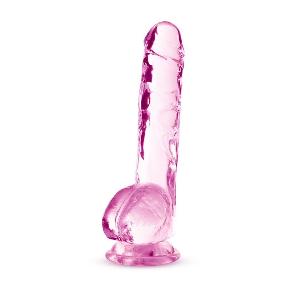 Naturally Yours 8" Clear Pink Jelly Dildo