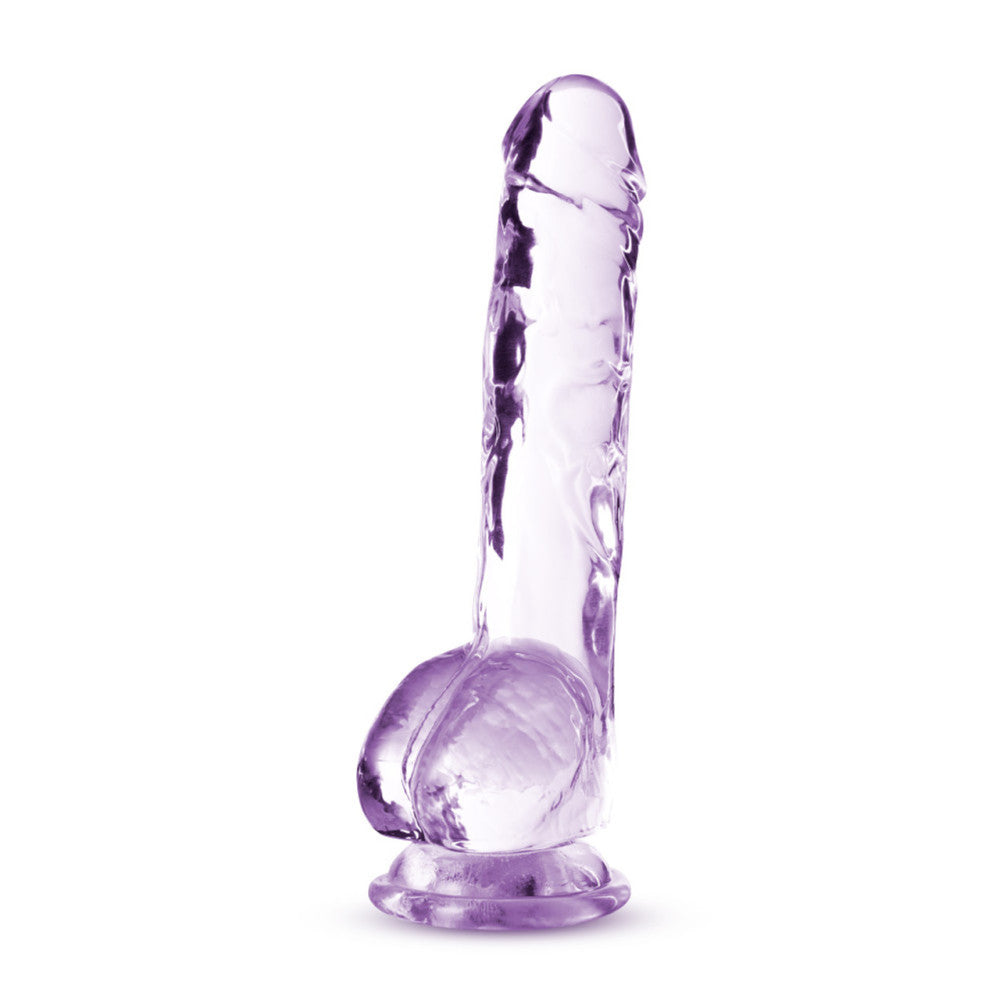 Naturally Yours 8" clear purple jelly dildo