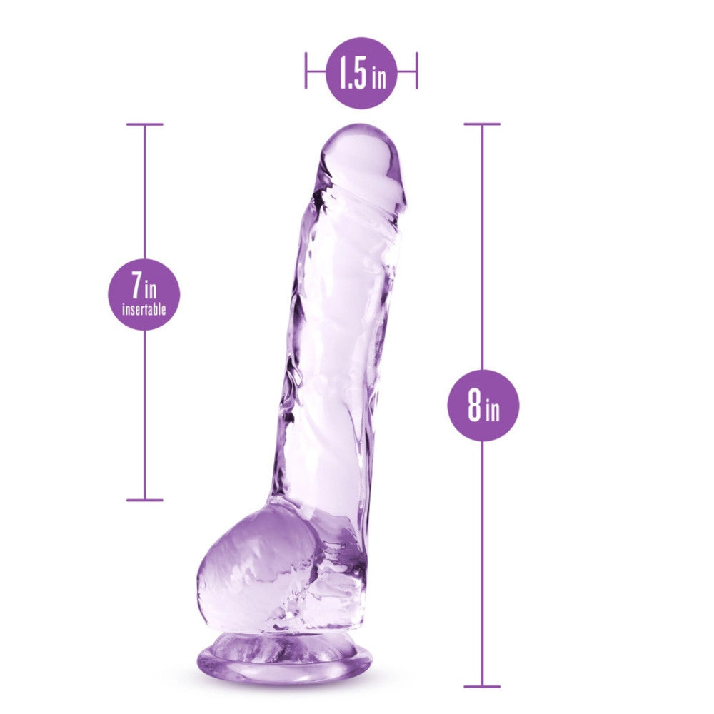 Naturally Yours 8" clear purple jelly dildo