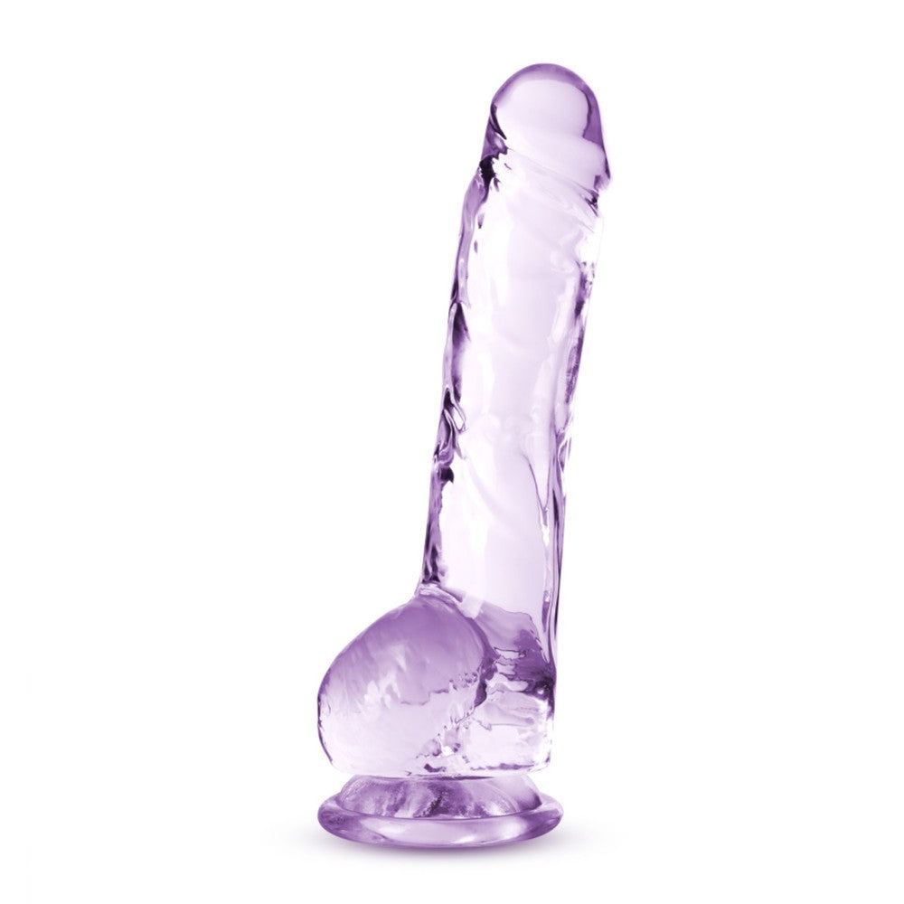 Naturally Yours 8" clear purple jelly dildo