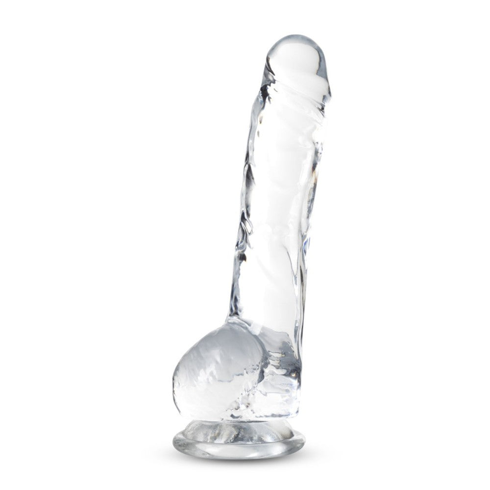 Naturally Yours Realistic Testicles Dildo 8" Clear