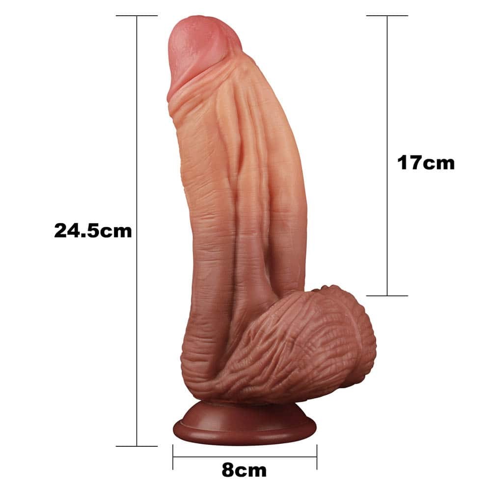 Nature Cock 10" Thick Dual Layer Realistic Silicone Dildo