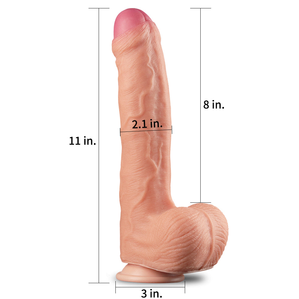 Nature Cock 11" Dual Layer Realistic Silicone Dildo