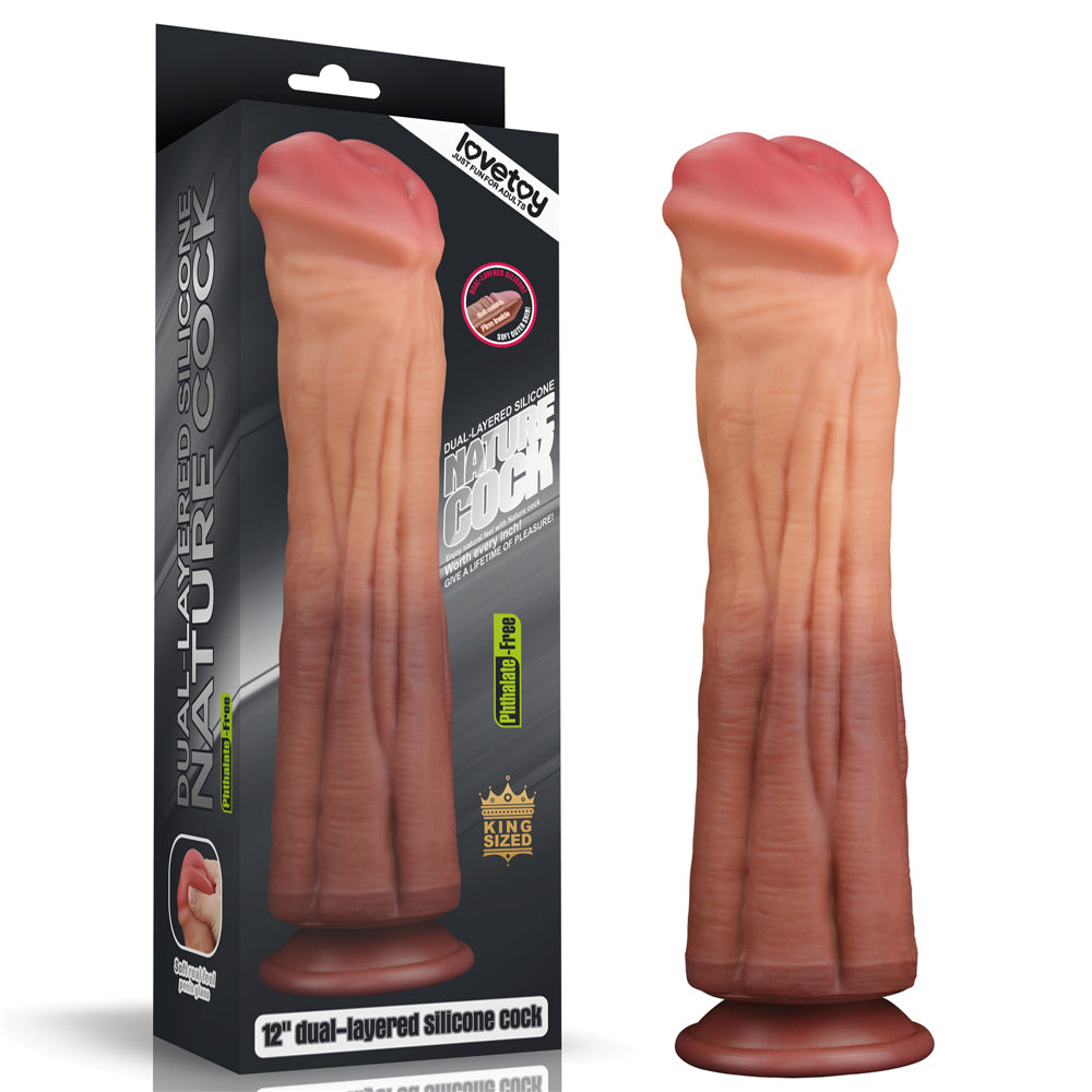 Nature Cock 12" Dual Layer Realistic Silicone Horse Dildo