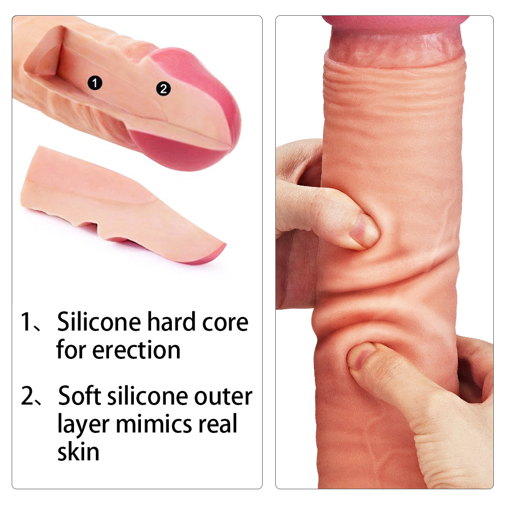 Nature Cock 12" Large Dual Layer Realistic Silicone Dildo