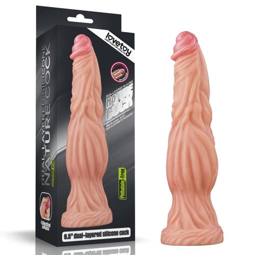 Nature Cock 9.5" Large Dual Layer Realistic Silicone Dildo