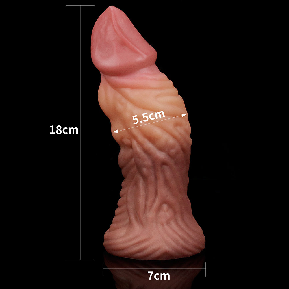 Nature Cock Dual Layer White Realistic Silicone Dildo 7"
