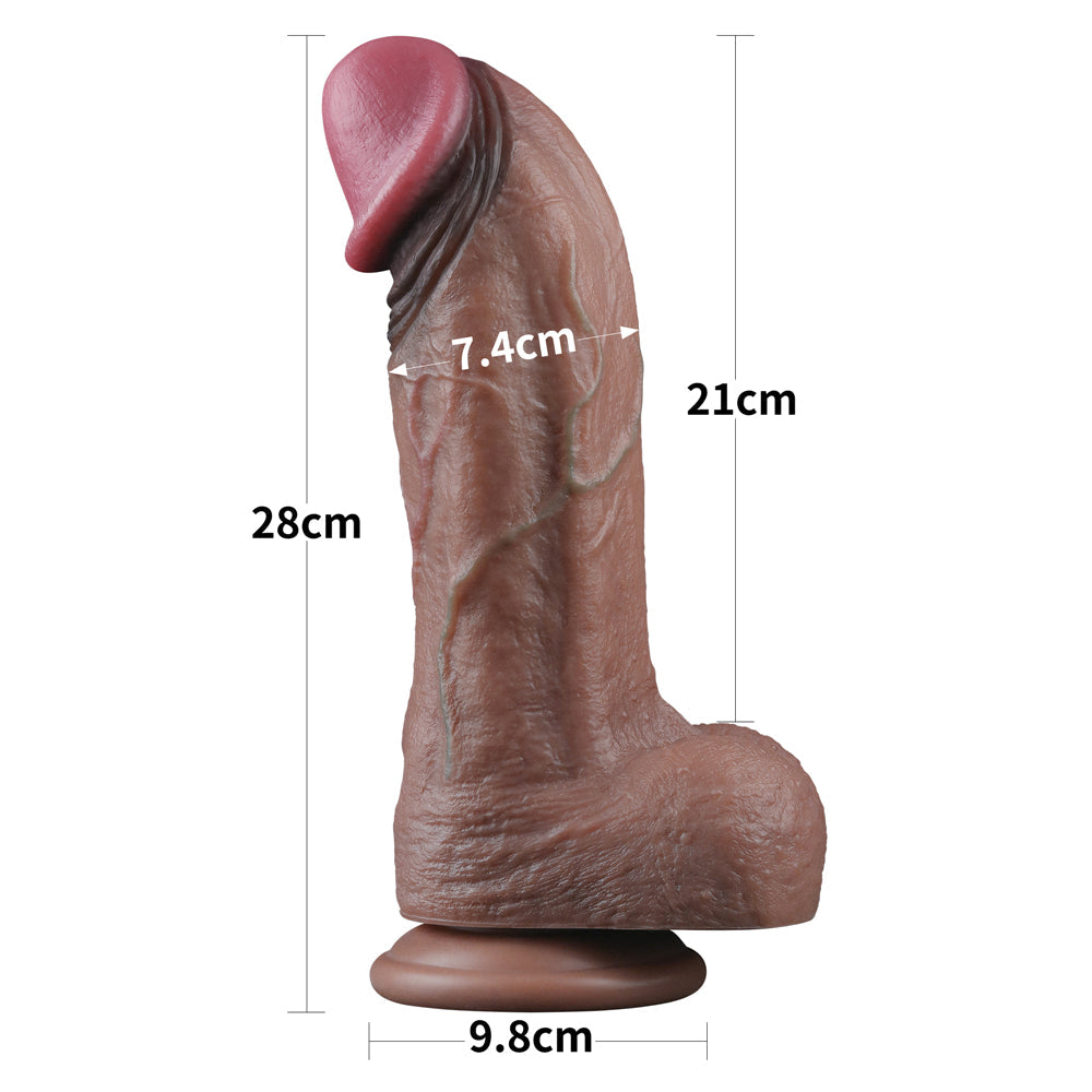 Nature Cock XXL 11" Large Dual Layer Realistic Silicone Dildo