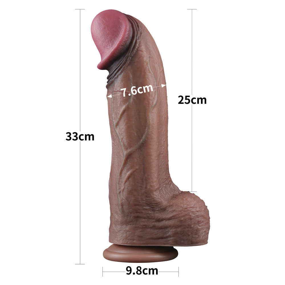 Nature Cock XXL 13" Huge Dual Layer Realistic Silicone Dildo