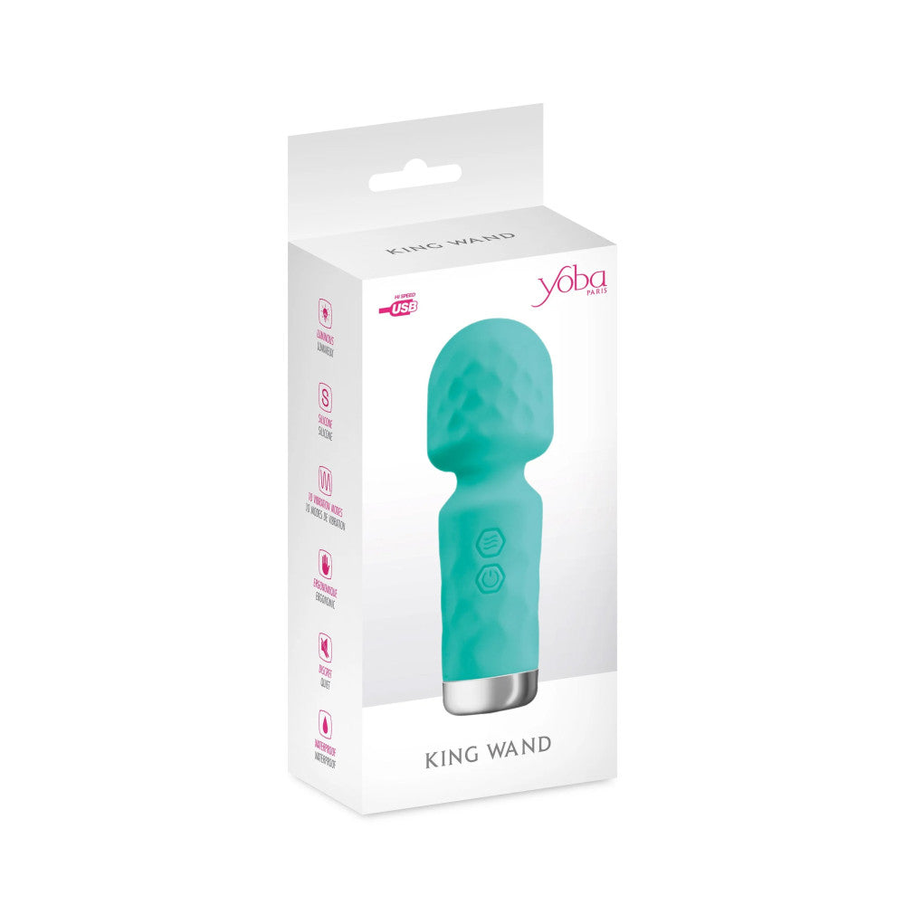 New-New- Rechargeable mini Wand massager Yoba King Wand turquoise