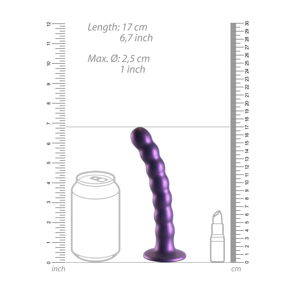 Nina - Embossed Silicone Vacuum Base Dildo Ouch! purple metallic