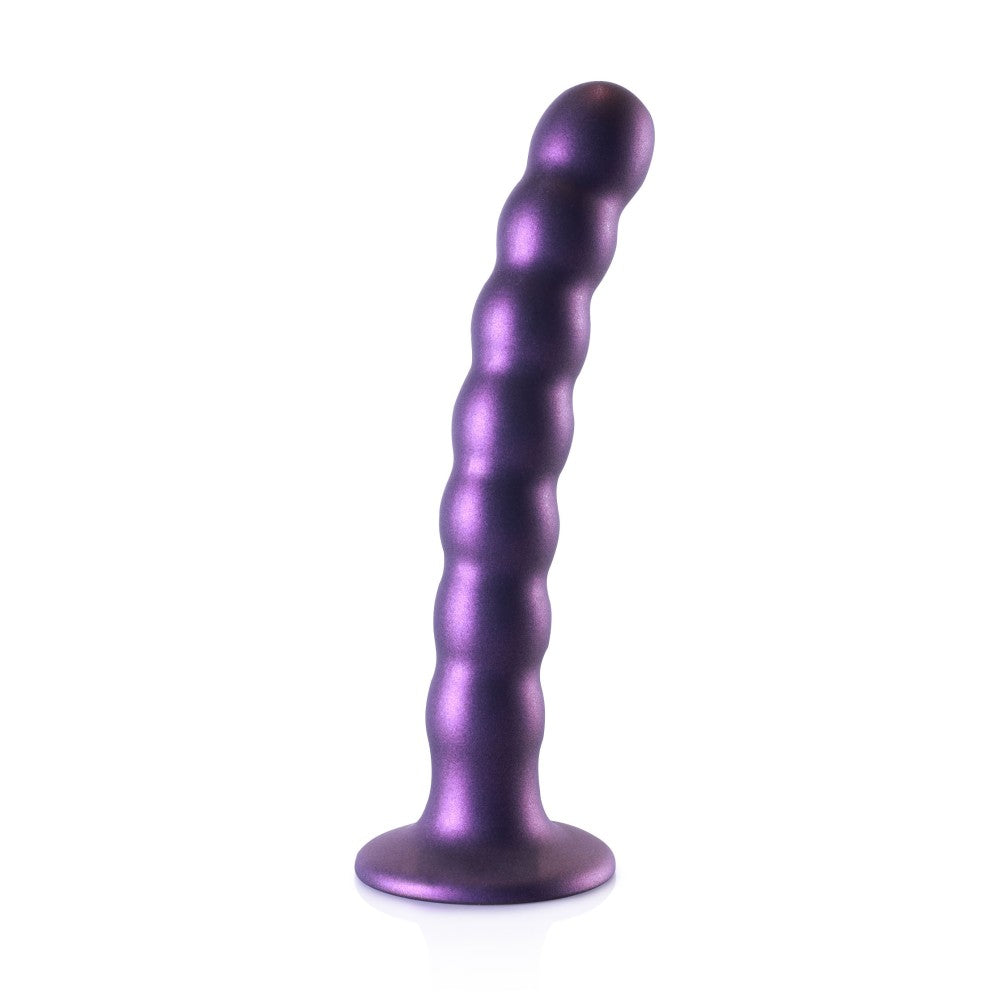 Nina - Embossed Silicone Vacuum Base Dildo Ouch! purple metallic