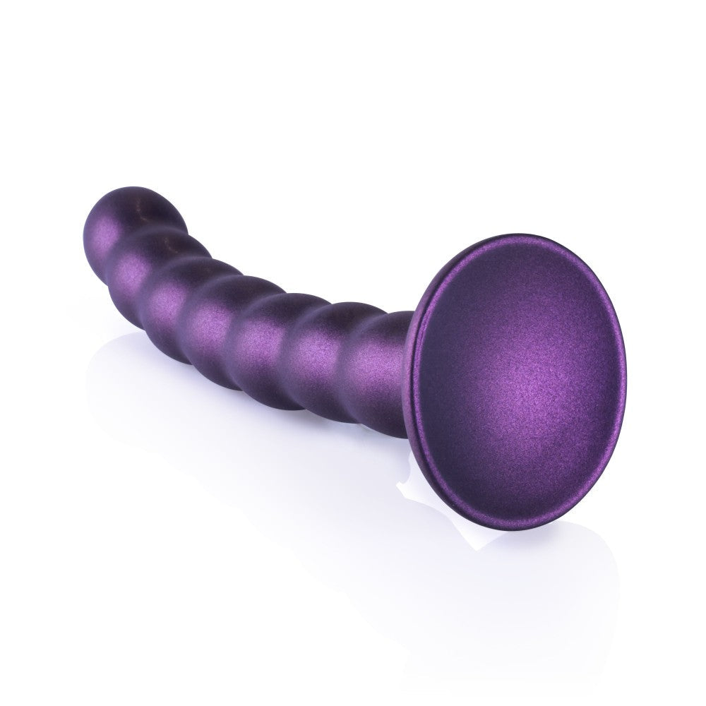 Nina - Embossed Silicone Vacuum Base Dildo Ouch! purple metallic