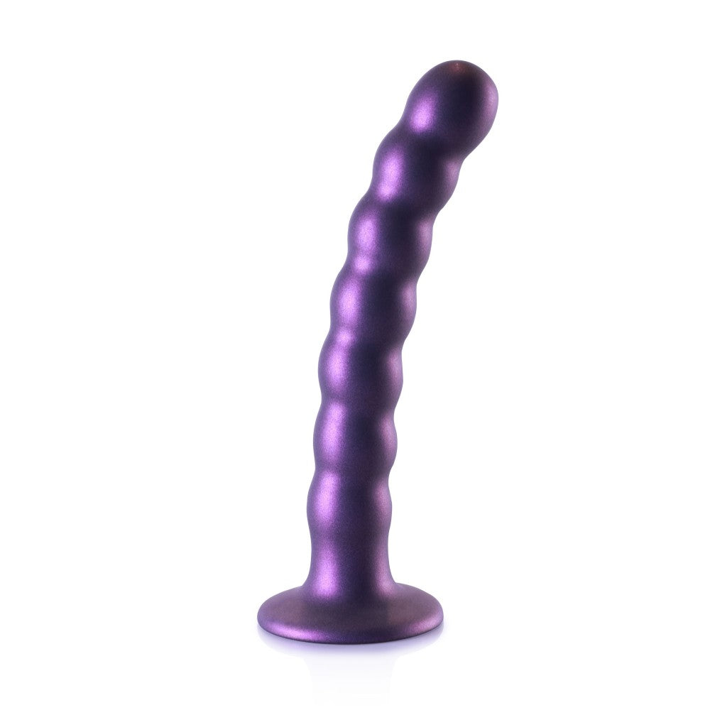 Nina - Embossed Silicone Vacuum Base Dildo Ouch! purple metallic