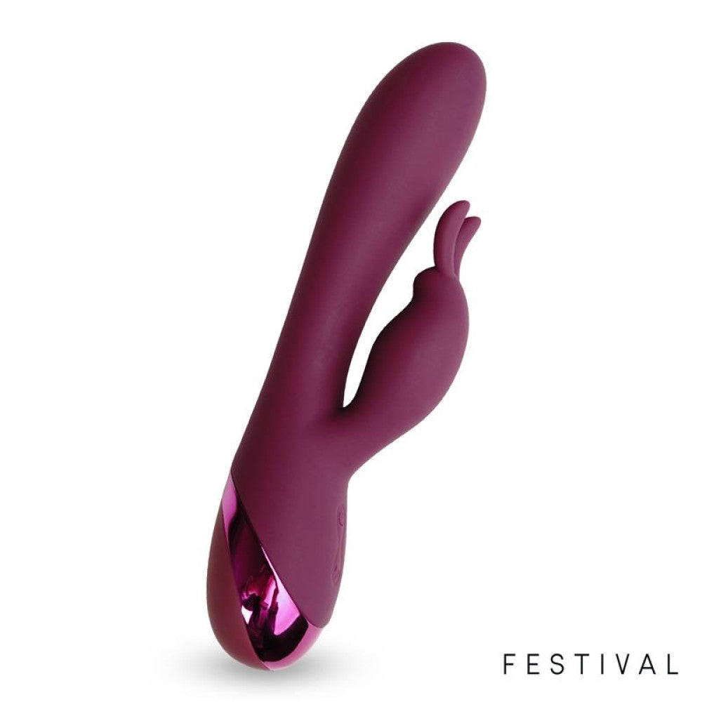 Festival Rechargeable Silicone Rabbit Vibrator Red