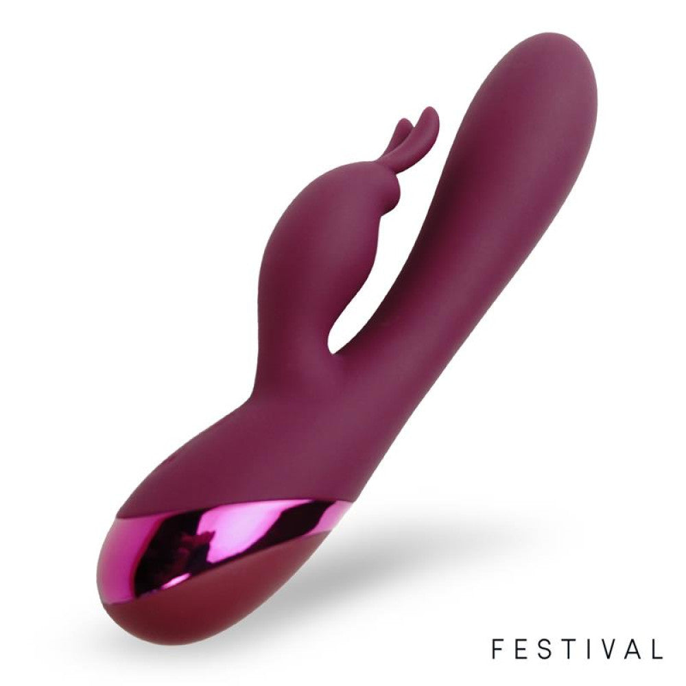 Festival Rechargeable Silicone Rabbit Vibrator Red