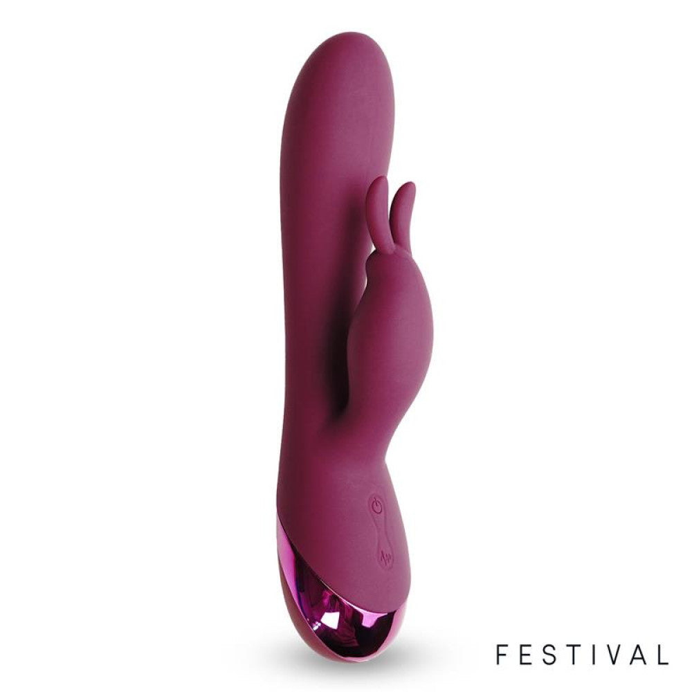Festival Rechargeable Silicone Rabbit Vibrator Red