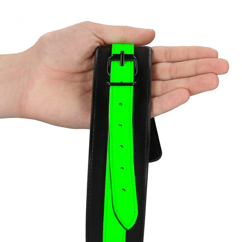 Nina - Glow In The Dark Fluorescent Leather Wrist Restraints Ouch!