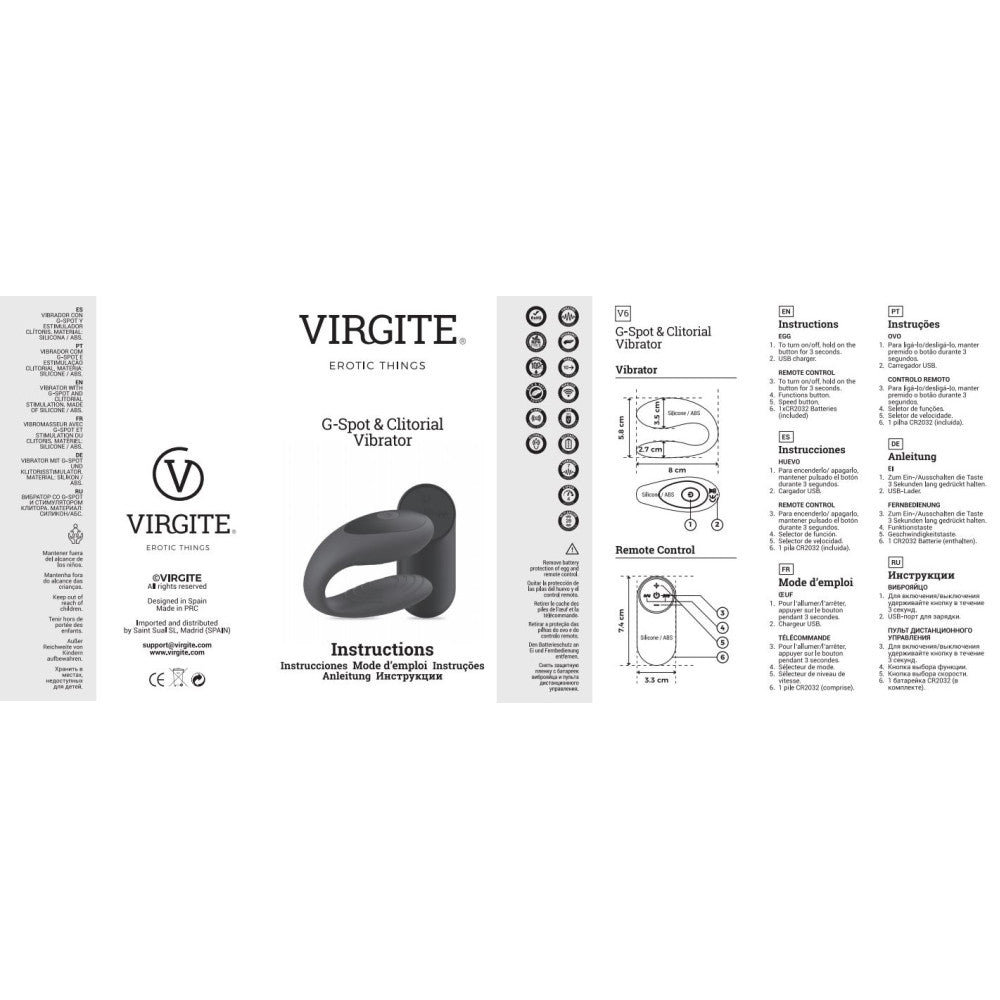 Nina - Out of Stock NEW - Virgite E12 Remote Control Rechargeable Vibrator for Couples Violet