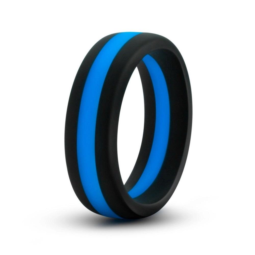 Nina - Performance Pro silicone flat penis ring black-blue