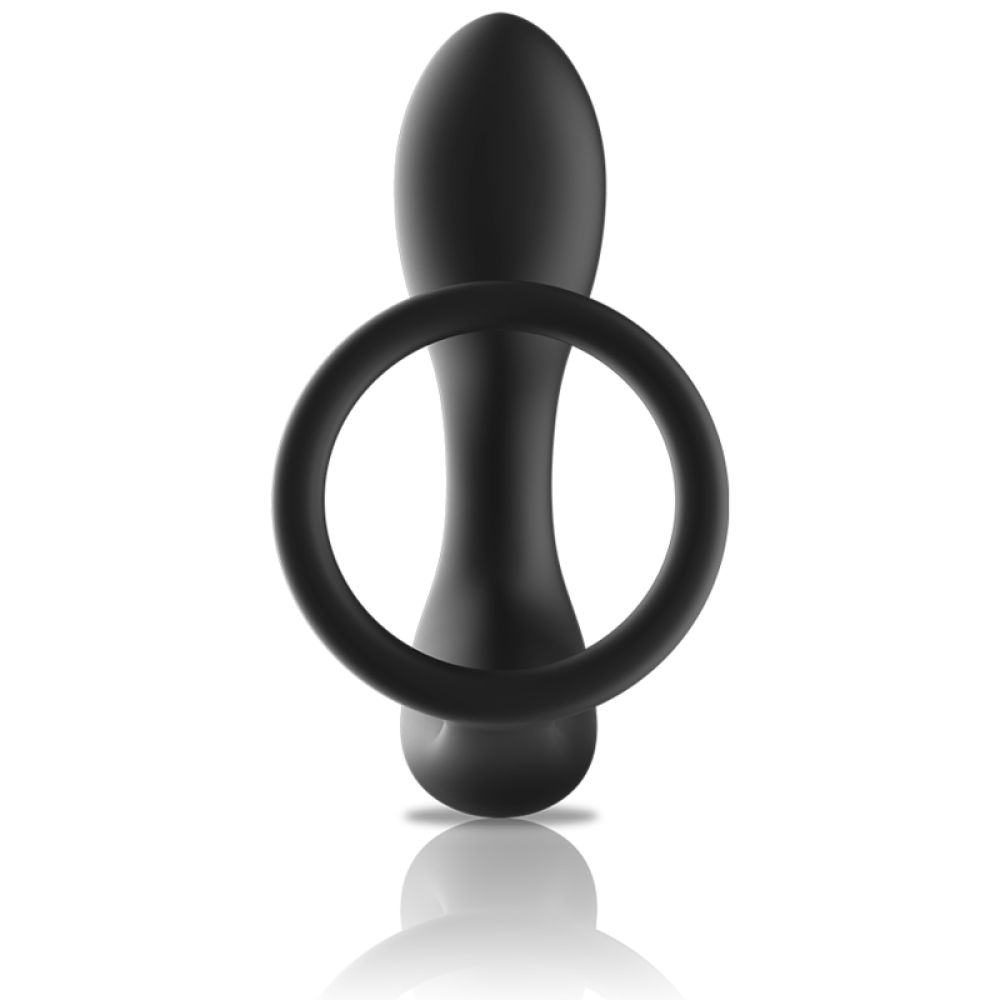 Nina - Rechargeable Prostate Stimulator with Penis Ring and Remote Control Black & Silver