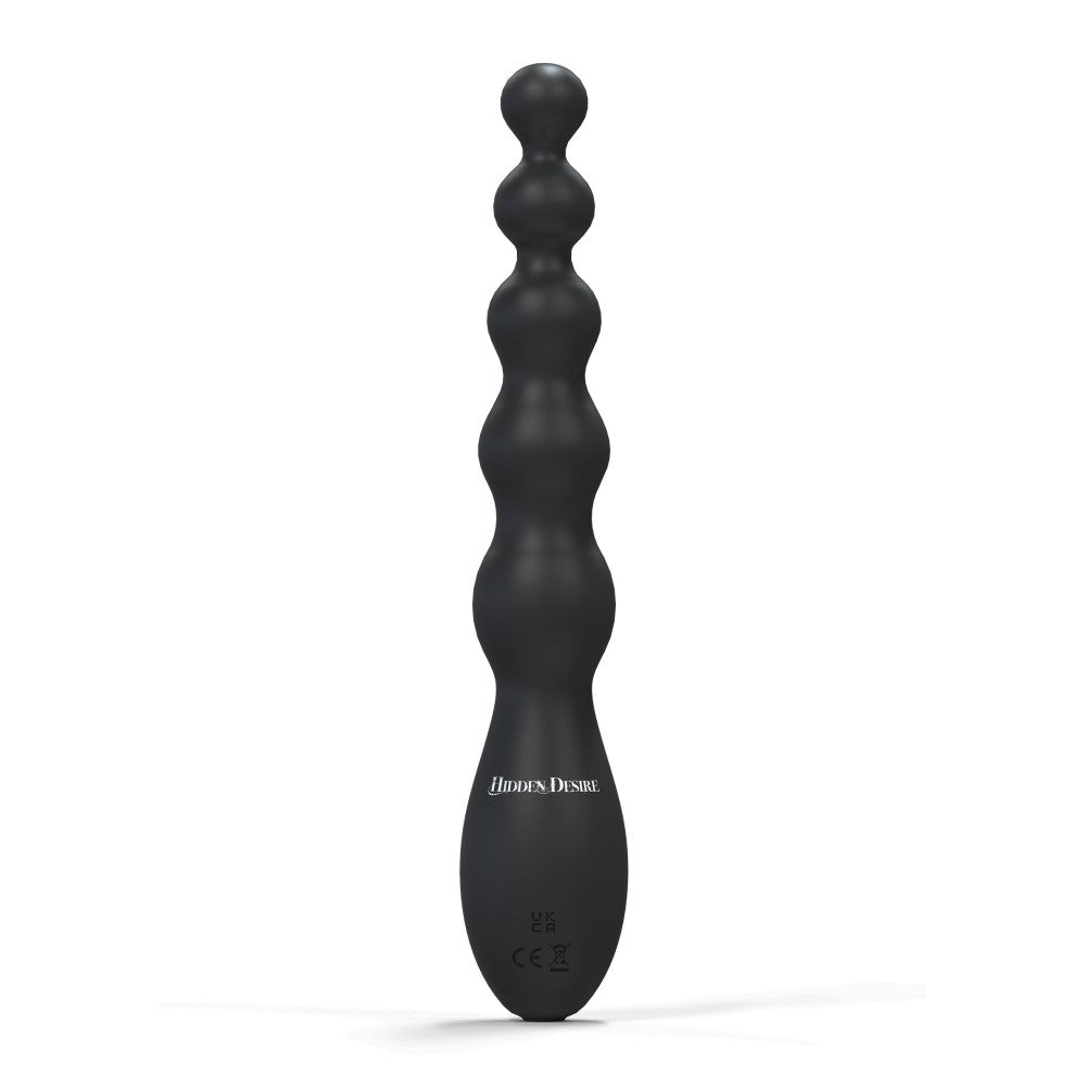 Nina - Rechargeable Silicone Anal Beads with LED Display Beaded Anal Gear Black