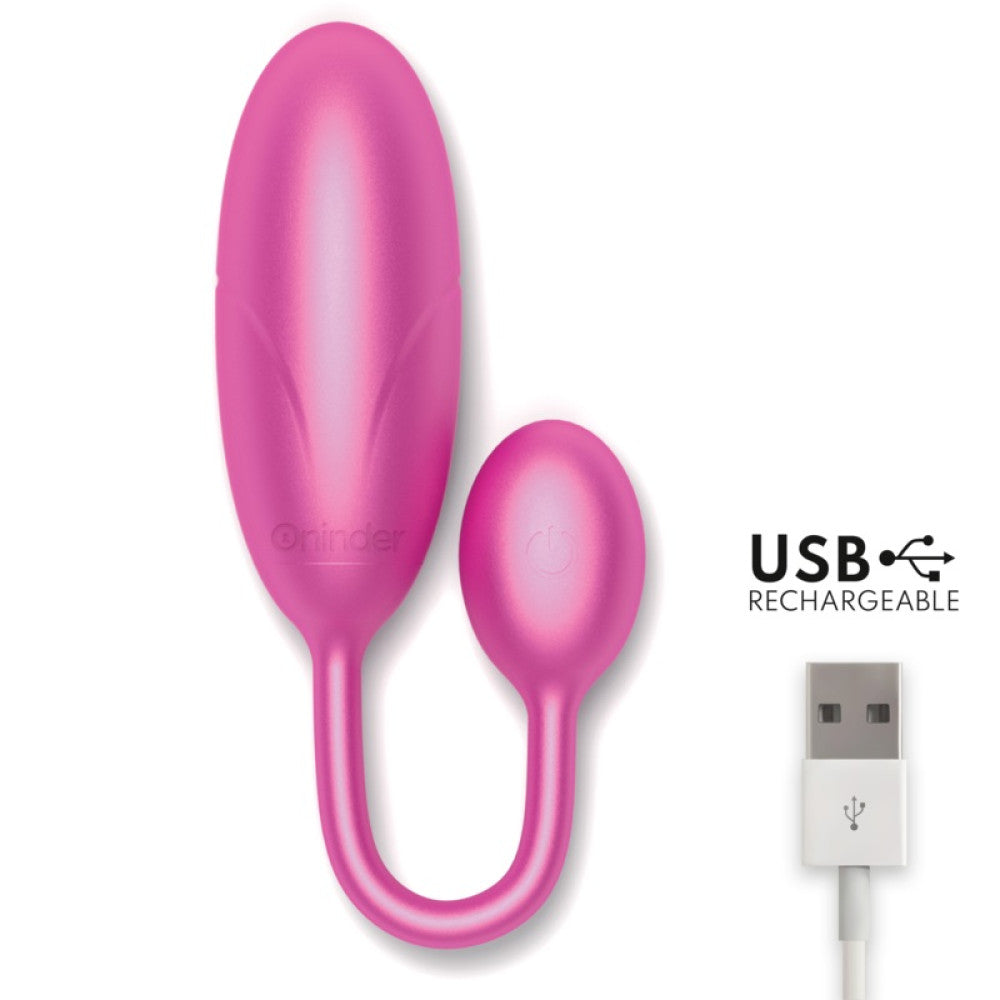 Nina - Rechargeable Silicone Vibro Egg with App Oninder Denver Pink