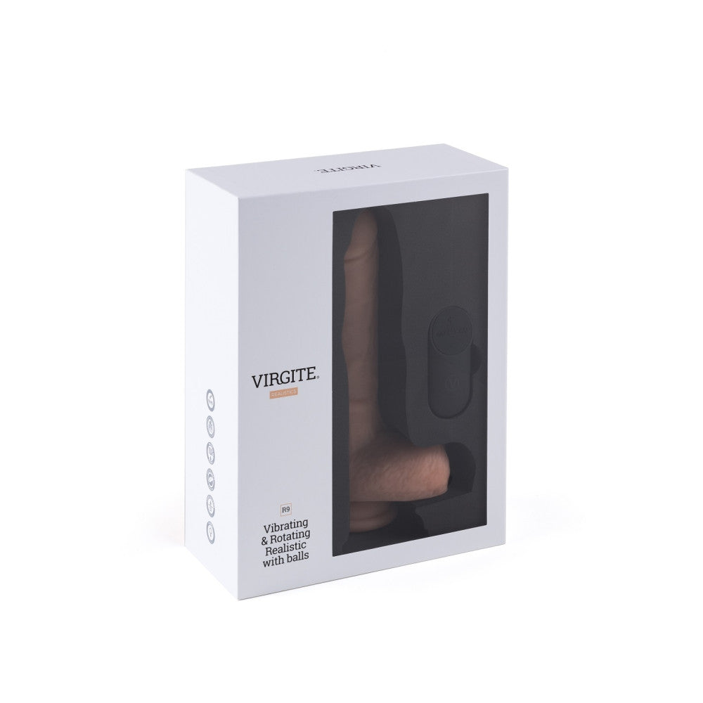 Nina - Rechargeable realistic dildo with rotation function and Virgite R9 remote control