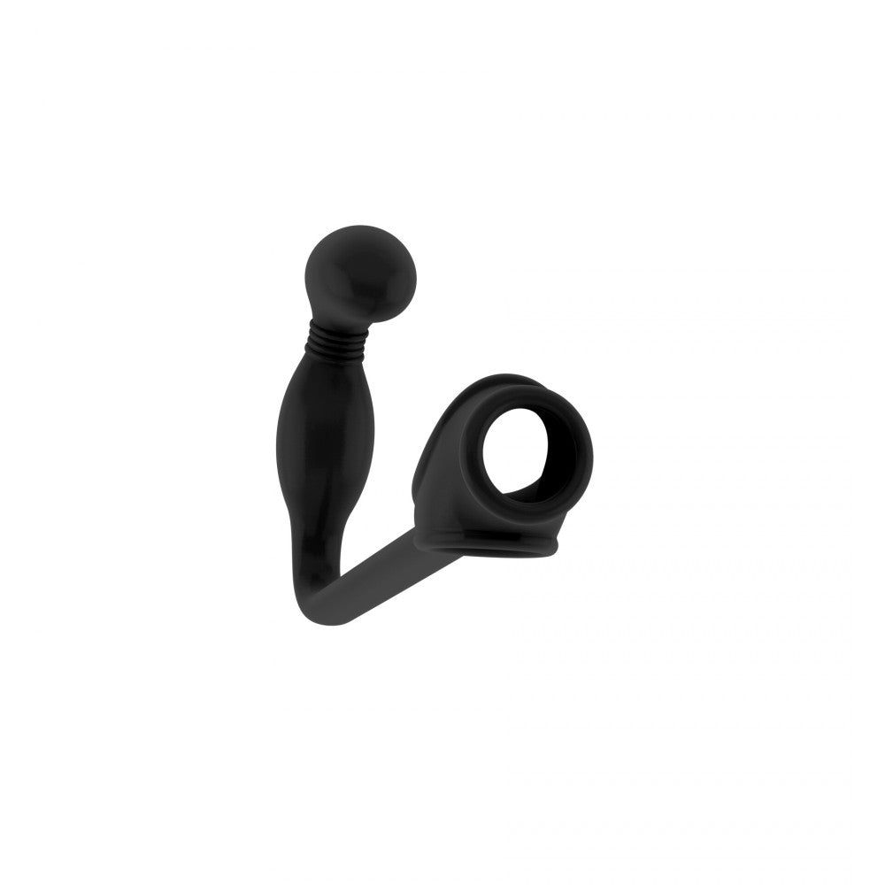 Nina - Silicone anal stimulator with penis and testicle clamp Sono #2 black