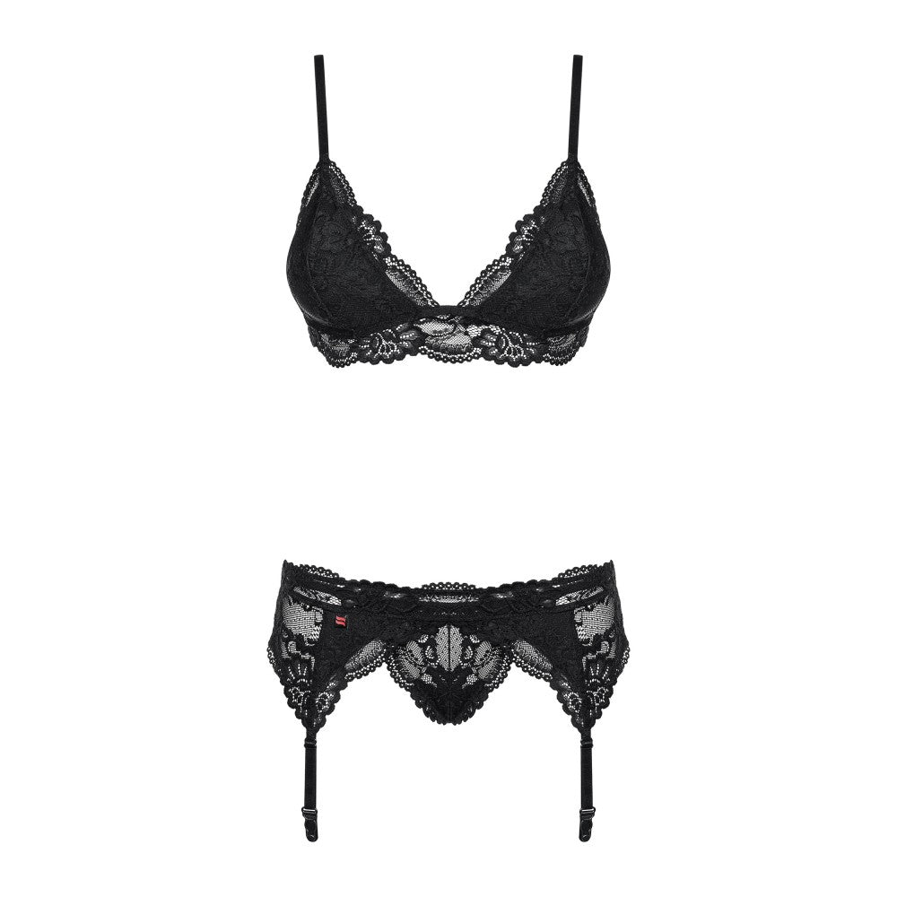 Obsessive 3 Piece Seductive Lingerie Set black