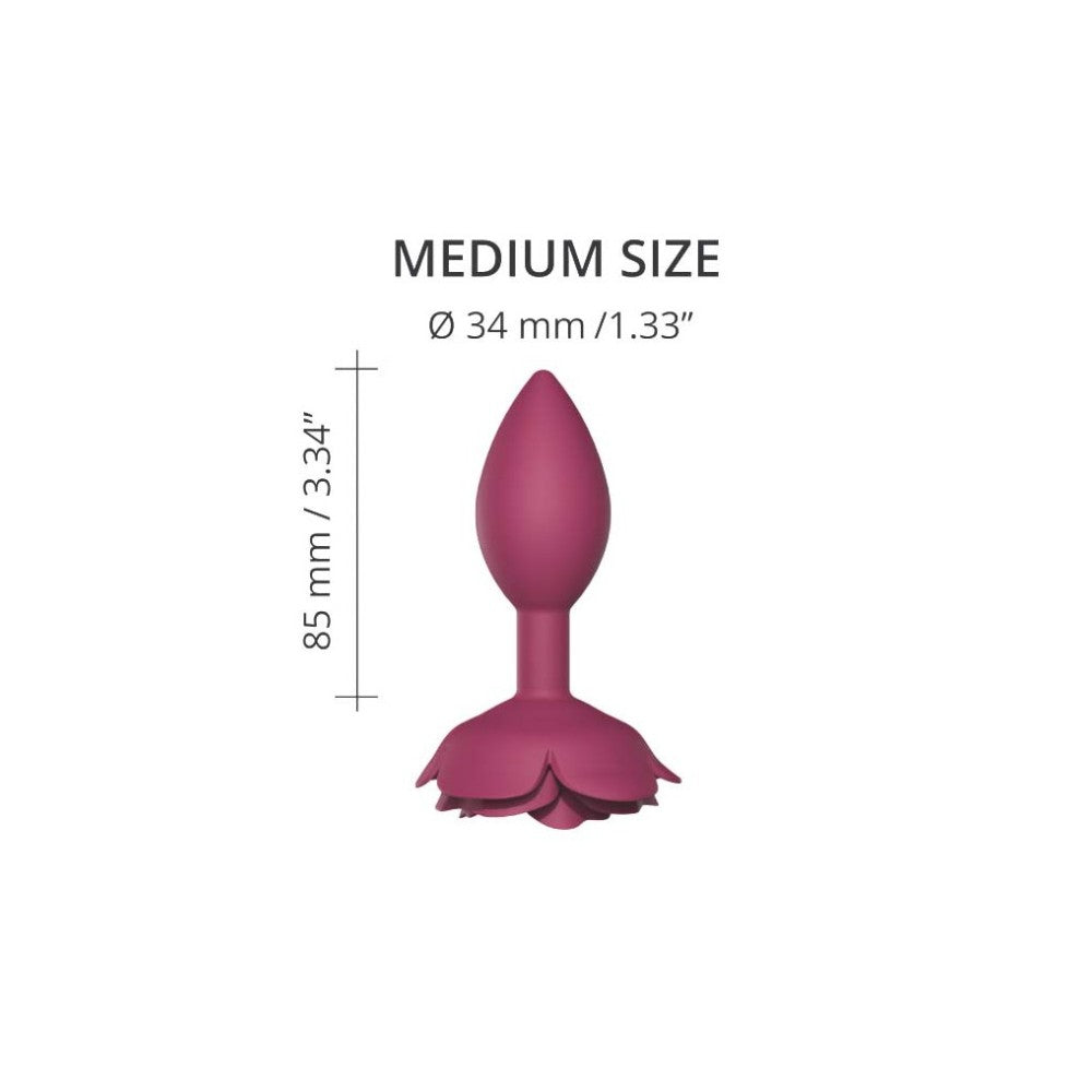 Open Roses M silicone butt plug