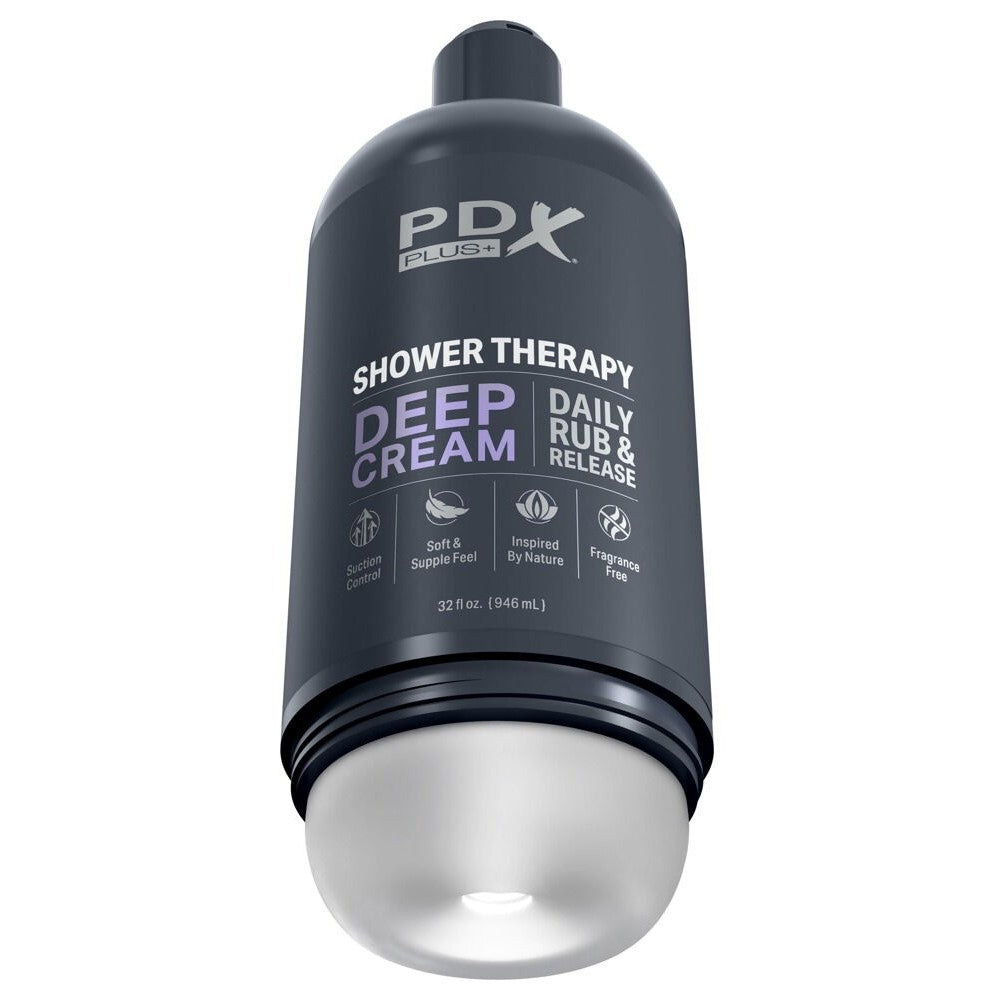 Original masturbator in a discreet case with a PDX Deep Cream vacuum attachment