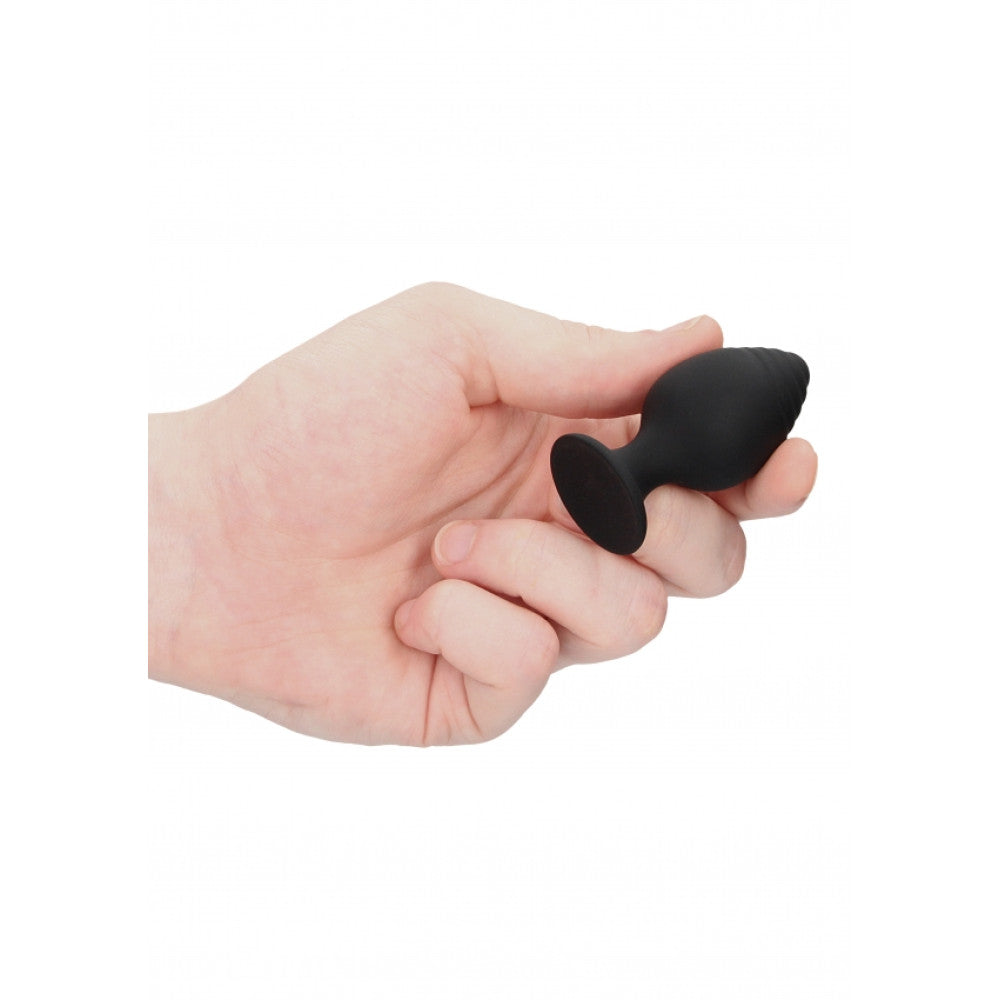 Ouch! Rippled Ribbed Silicone Butt Plugs Set of 3 pcs.