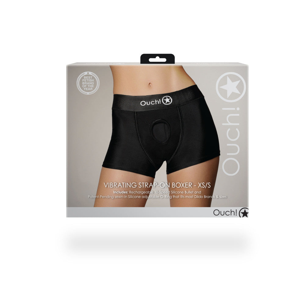 Ouch! Strap-On Vibrating Boxers Black