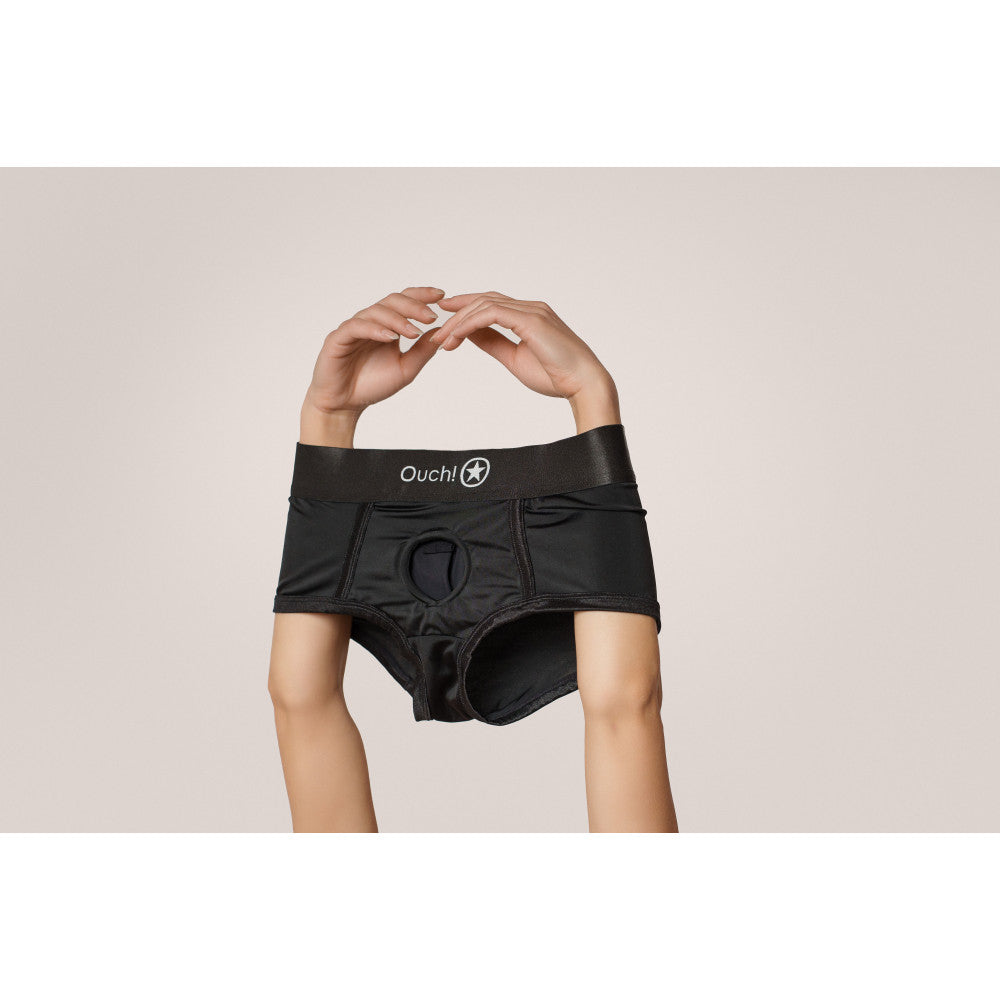 Ouch! Strap-On Vibrating Boxers Black