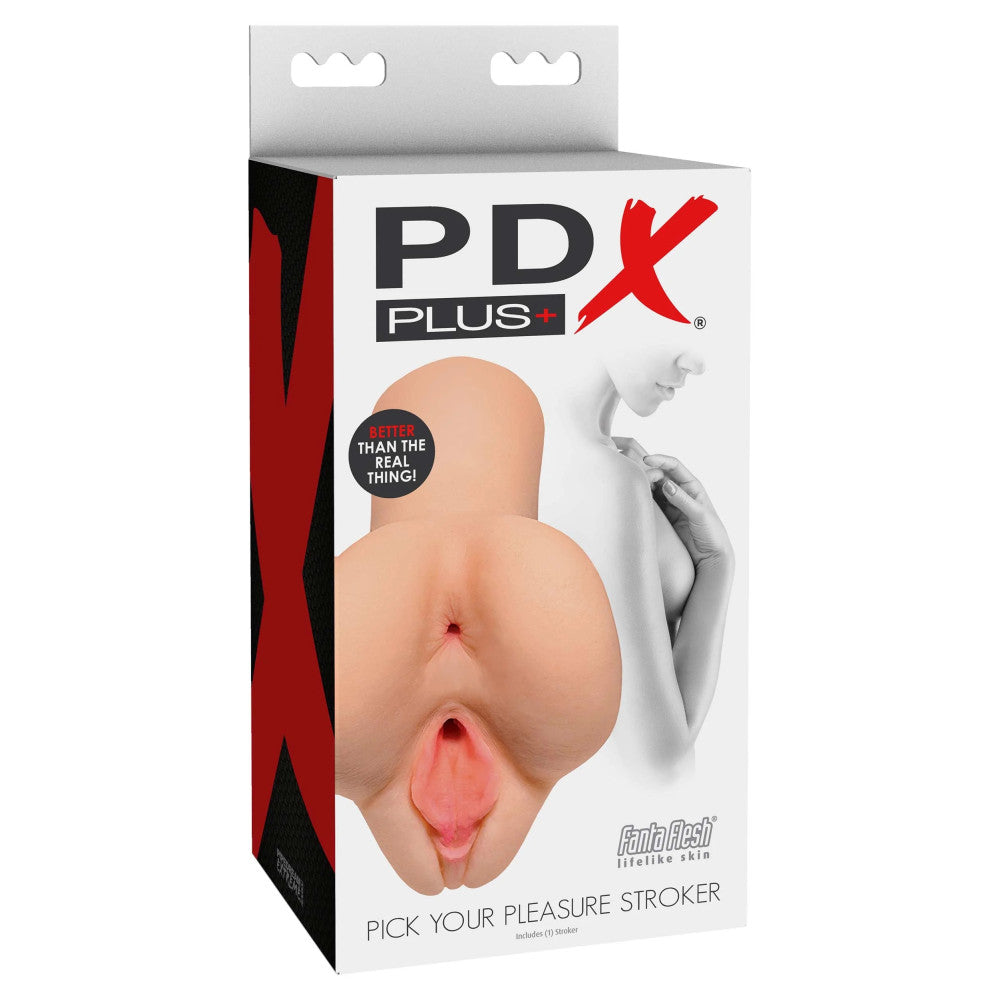 PDX Plus realistic vagina and anus masturbator light skin