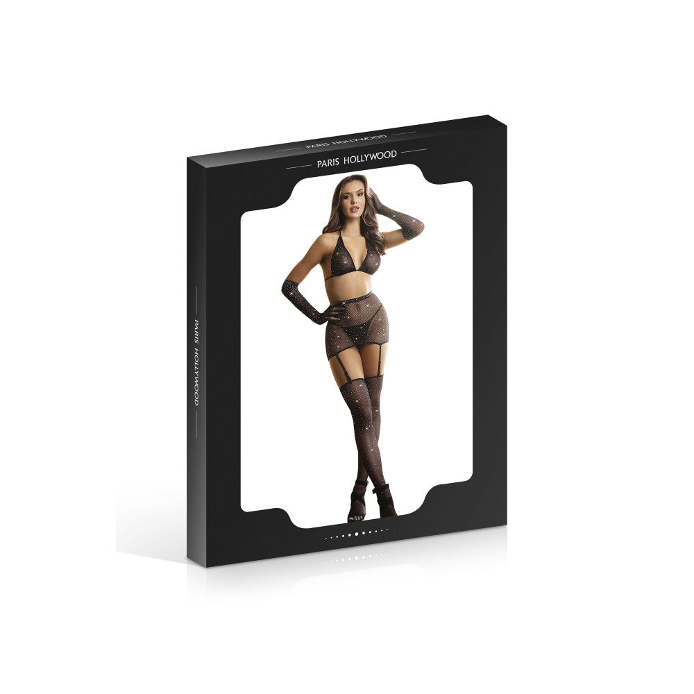 Paris Hollywood Crystal Erotic Mesh 5 Piece Set