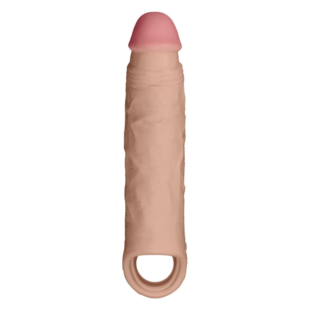 Penis extender made of silicone with testicle clamp Shaft Model F