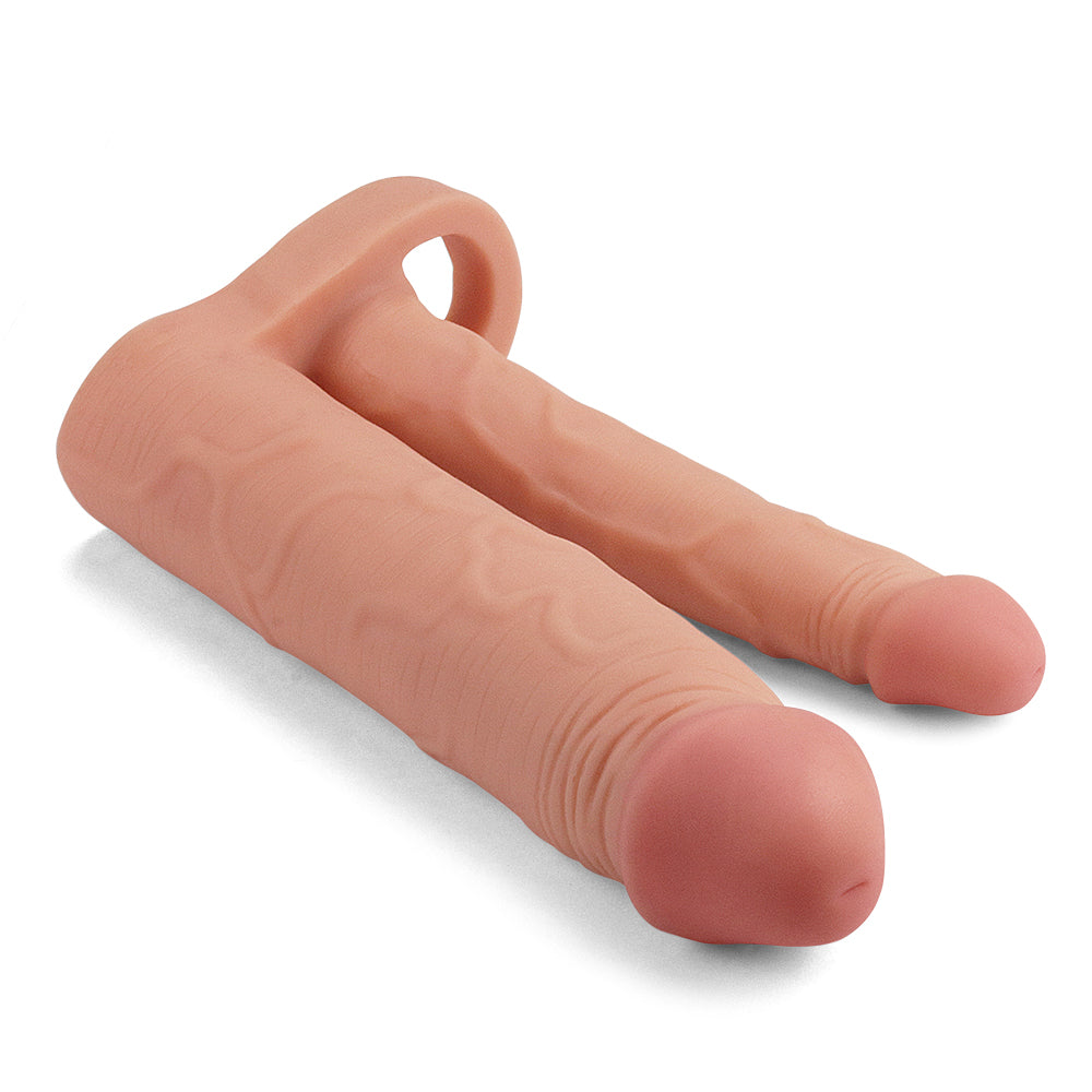 Penis extender with dildo and testicle clamp Pleasure X-tender