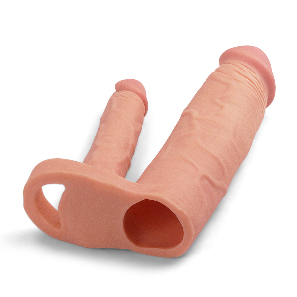 Penis extender with dildo and testicle clamp Pleasure X-tender